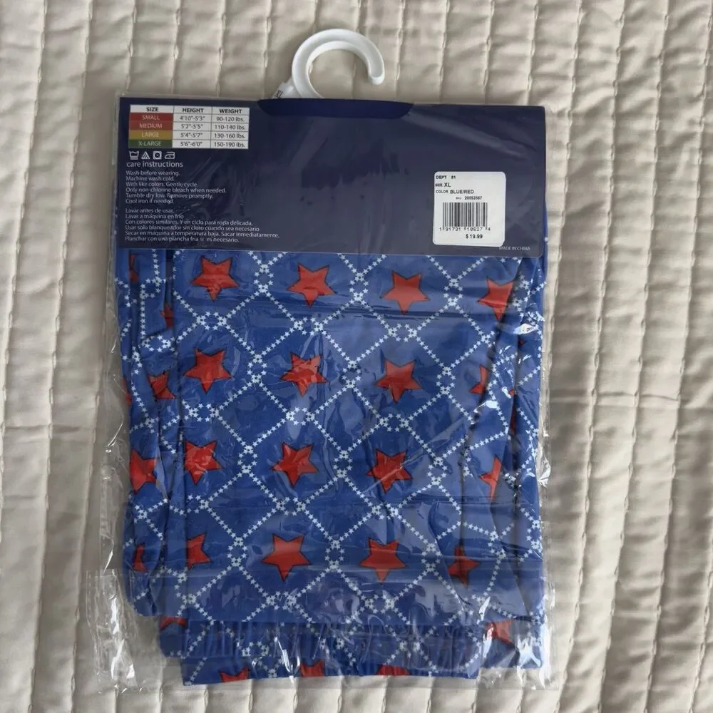 Women’s Home of The Brave Patriotic Red White & Blue Stars Leggings XL USA